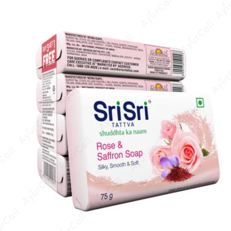 Sri Sri Rose and Saffron Soap  3+1 Free  -300  GM